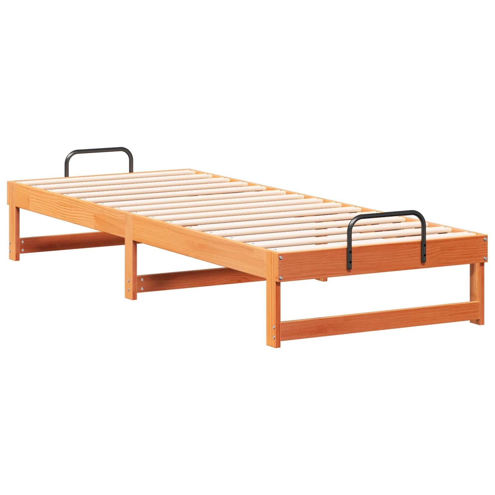 Conjunto 1 Estrutura Da Cama Vidaxl Castanho Madeira De Pinho Maciça (90 X 210 Cm)