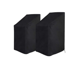 Capinha Para Cadeira De Jardim 2 Peças, Protetora Para Cadeiras Empilháveis, Impermeável, Antivento, Anti-uv, Preto (65*65)