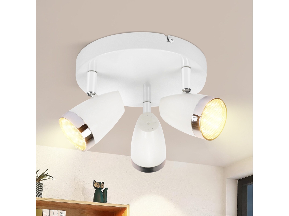 Foco De Teto Led Nettlife 3 Lâmpadas Modernas 4w Branco Quente 3000k