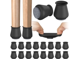 16 Protetores De Pé De Cadeira Em Silicone Com Feltro Anti-deslizante Para Proteção De Pisos