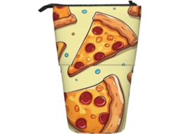 Case Trousse Crayons Télescopique Pizza Slice Pattern Debout Étui Crayons Durable Peil