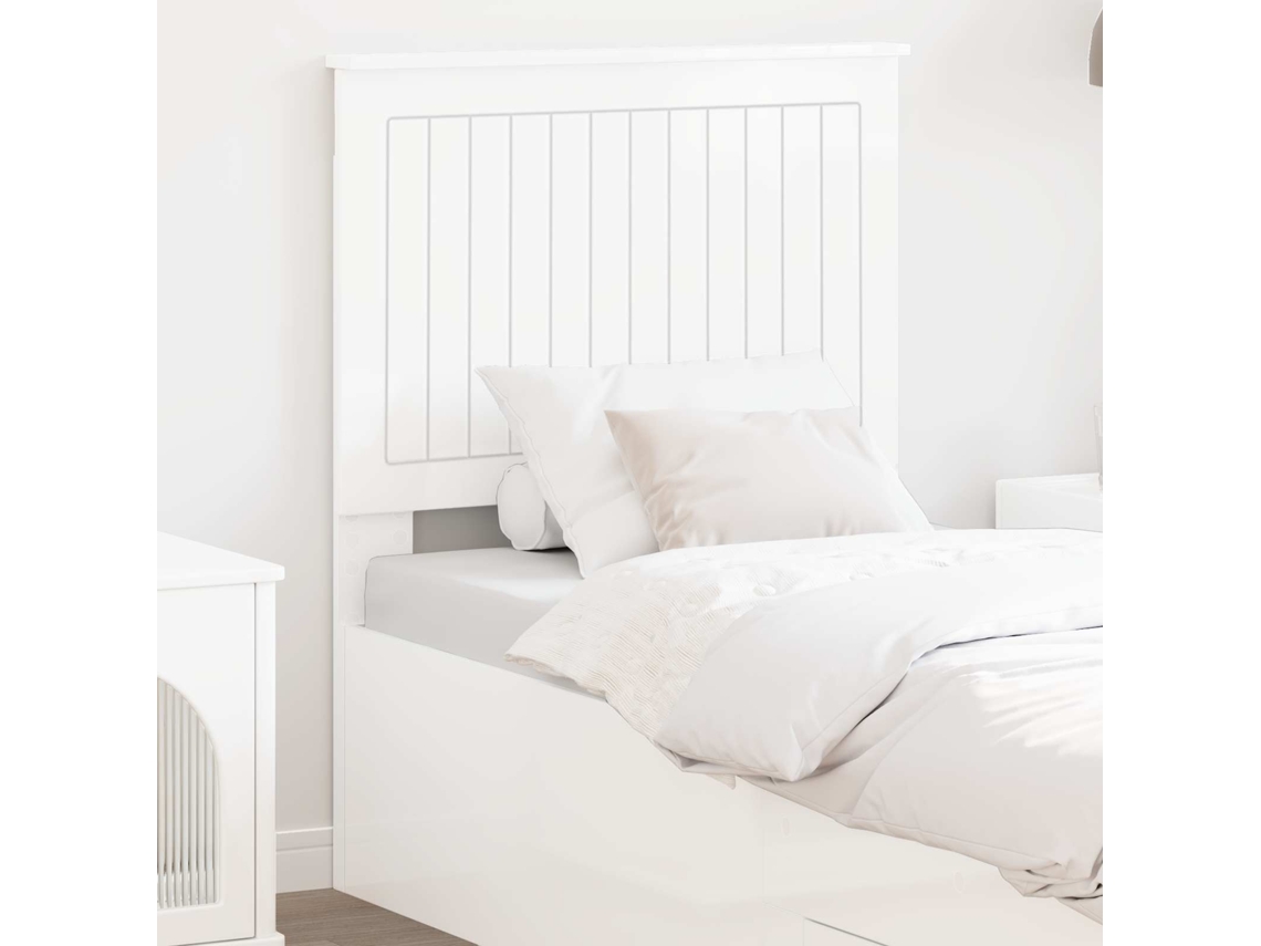 Vidaxl Cabeceira Branco Brilhante Derivados De Madeira