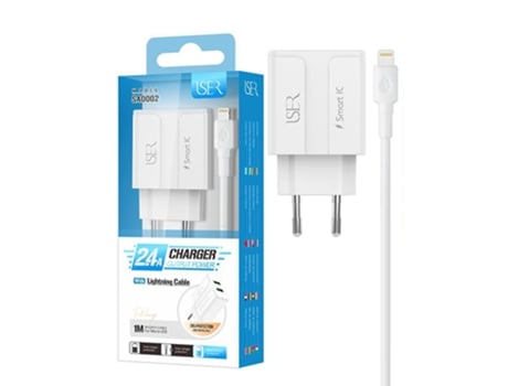 Carregador Duas Entrada Usb ISER Branco