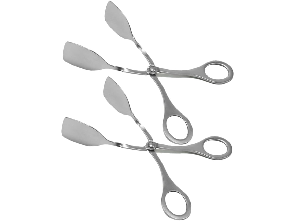 Pinças Para Alimentos Soimiss, 2 Peças, Em Aço Inoxidável, Para Churrasco E Buffets, Cabo Liso, Sem Rebarbas, Para