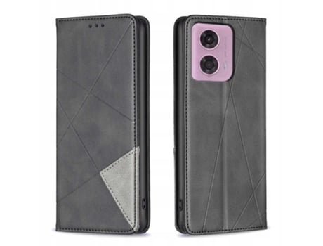 Capa Carteira Zaps Origami Para Motorola G04 G24 G24 Power Preta