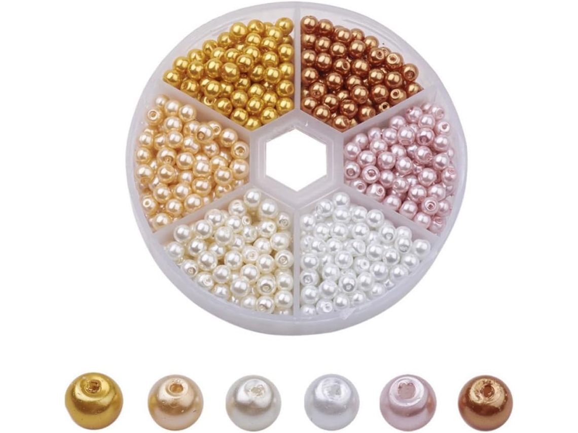 Contas de Vidro 4 Mm para Ponto Cruz e Projetos Artesanato. Redondas Coloridas em um CHABERLU