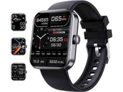 Smartwatch de Monitoramento Glicose no Sangue F57l com Rastreamento Condicionamento Físico e Monitor Press Ão Arterial para Homens Mulheres GOKOCO