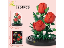 Caixa Expositora Moc Buquê Eterno Modelo de Flor em Miniatura para Decoração de Plantas em Casa e na Mesa MDUG