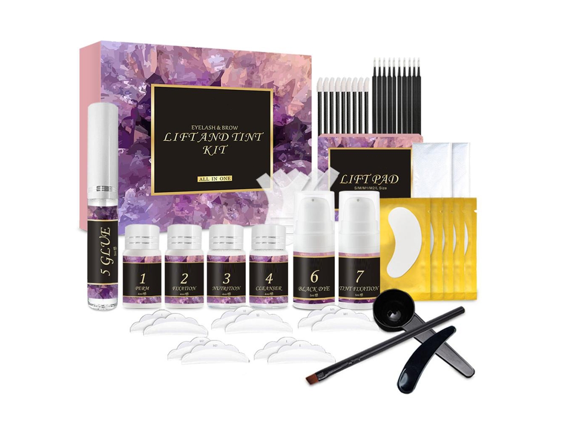 Kit De Alongamento E Coloração De Cílios E Sobrancelhas Iniciante Para Cílios Bonitos