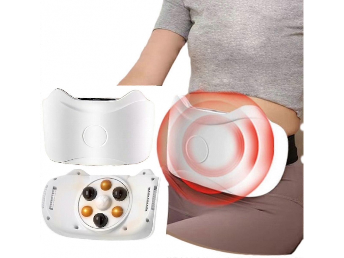 Massageador Abdominal Elétrico Com Pedras Brancas, Cinto De Massagem Inteligente Ems Para Queima Gordura E Alívio Do Inchaço