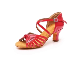 Sapatos de Dança de Salto Alto para Iniciantes e Praticantes Material PU Solado Antiderrapante Tamanhos 34 41 Vermelho 5 Cm S/MARCA