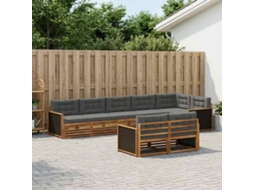 Vidaxl Conjunto De Sofás Para Exterior 8 Unid. Natural E Antracite