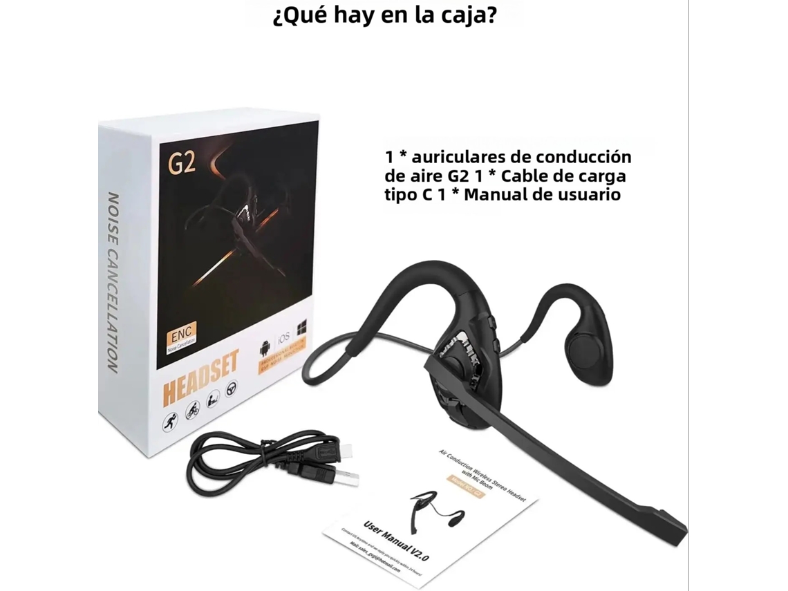 Fones de Ouvido MDUG Bluetooth com microfone e botão de silenciar, design aerodinâmico