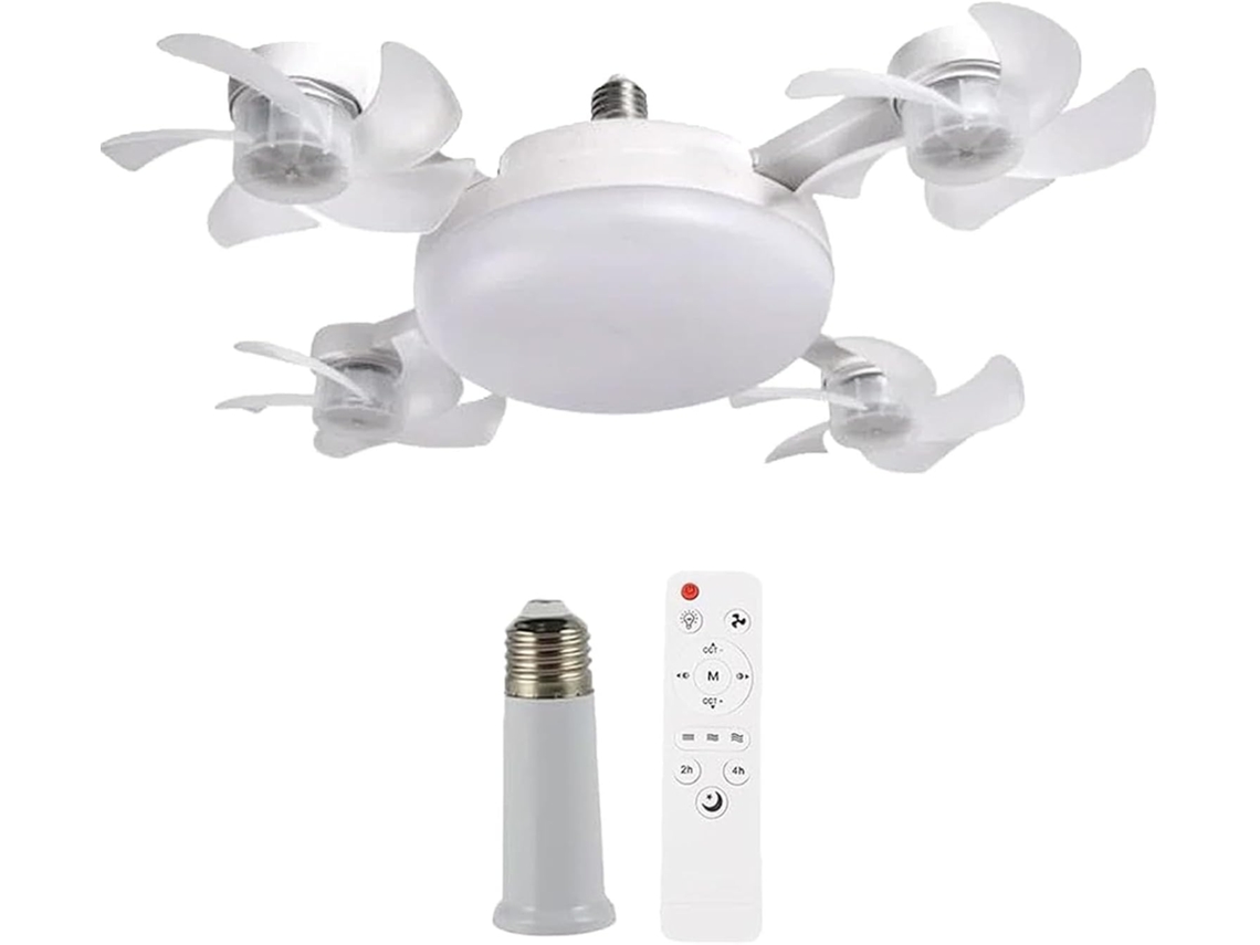 Ventilador De Teto Com Luz E Soquete E27, Modelo 2026 — Led