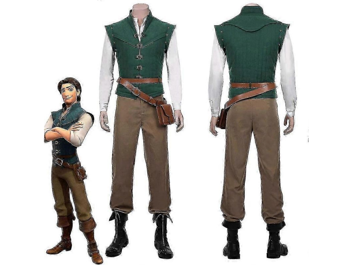 _trajes Adultos Rapunzel e Flynn Rider para Halloween e Cosplay