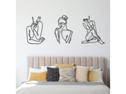 Decoração de Parede, Mulher Linear, 3 Peças ZYBLSSBB
