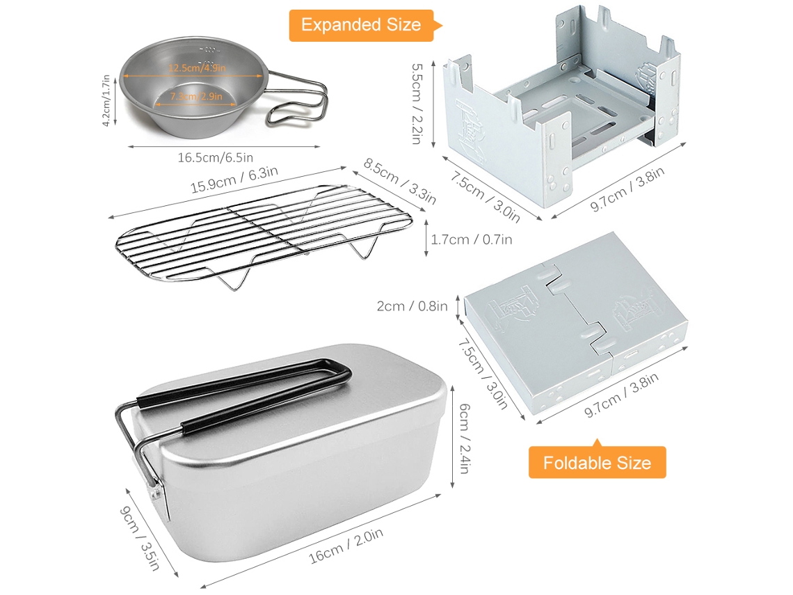 Conjunto Fogão Pequeno Prato Lanche Camping