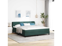 Vidaxl Cama Box com Cabeceira Verde escuro 180 X 200 Cm Veludo
