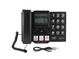 Aetheria telefone Fixo Residencial de Alta Qualidade com Retroiluminação e Funções de Armazenamento Preto