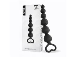 Plug Anal Com Bolas Com Anel De Fácil Extração De Silicone Preto TARDENOCHE