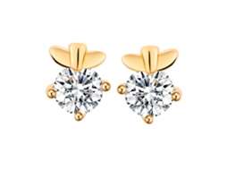 Brincos De Ouro Com Decoração De Zircão Estilo Simples