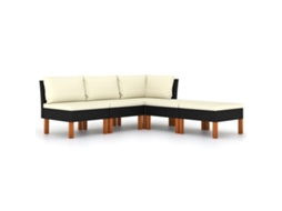 Garden Lounge Set, Garden Lounge Sets Vidaxl Preto Rattan / Vime (n/a)