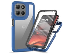 Capa Transparente Tkdaddy Para Motorola Moto G86 5g Pc Capa Traseira De Tpu Com Película De Tela Pet Azul