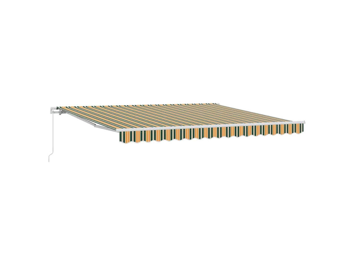 Maison Exclusive - Toldo Retrátil Verde 400 × 350 Cm Poliéster E Alumínio
