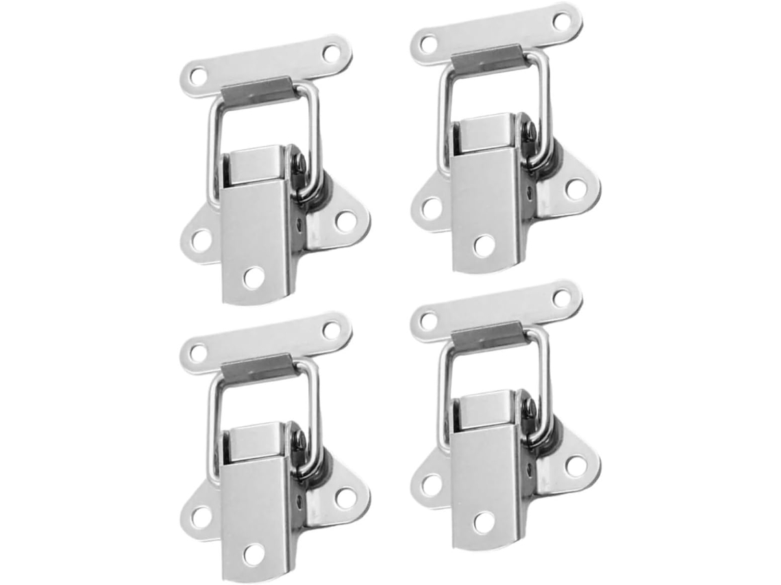 Conjunto de 4 fechaduras de aço inoxidável para portas de guarda-roupas e caixas.