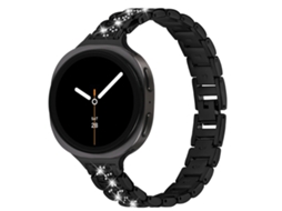 Pulseira Metálica Para Galaxy Watch 9 40mm 44mm Aço Inoxidável, Leve Preto Hexinyigjly