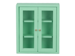Mali armário de Parede de Madeira para Casinha de Bonecas 1:12 Cozinha Decoração Brinquedo Verde
