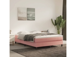 Vidaxl Colchão De Molas Ensacadas Firmeza Média 140x200x20 Cm Veludo Rosa