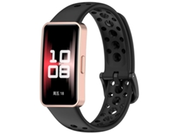 Bracelete para Huawei Band 10 / 9 / 8 Silicone Respirável Estilo Hole Preta XIAOMOYU