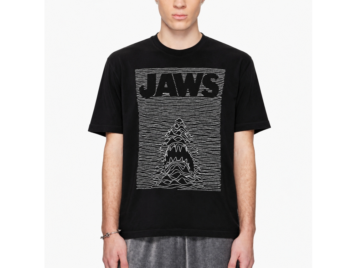 Rockinstone Jaws Movie Jaw Division Black Adult T-shirt Size:l