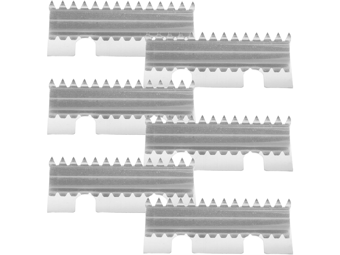 Conjunto De 6 Lâminas Reposição Para Cortador Fita Adesiva E Seladora Caixas, Em Aço Inoxidável, Com Dentes Serrilhados