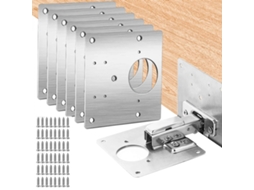 6-piece Stainless Steel Cabinet Hinge Repair Plate, Screw-fixed Reinforcement Bracket, Suitable For Kitchen Furniture.