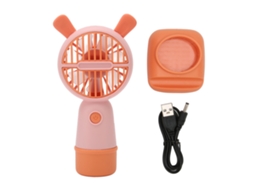 Ventilador Portátil Mini Usb Recargável Silencioso Em Rosa Vibrante Para Mesa E Mão