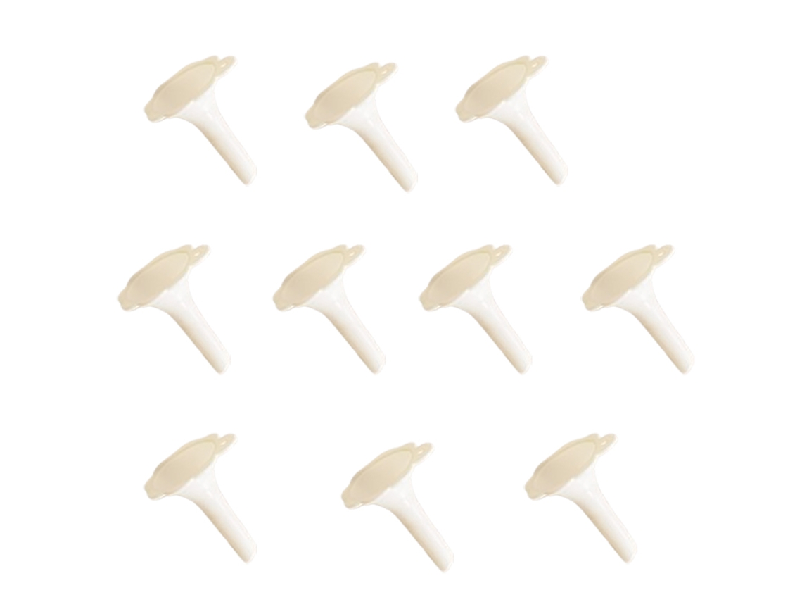 Conjunto De 10 Mini Funis - Pequenos Funis De Plástico Para Óleos Essenciais, Perfumes E Líquidos. Cor Branca.