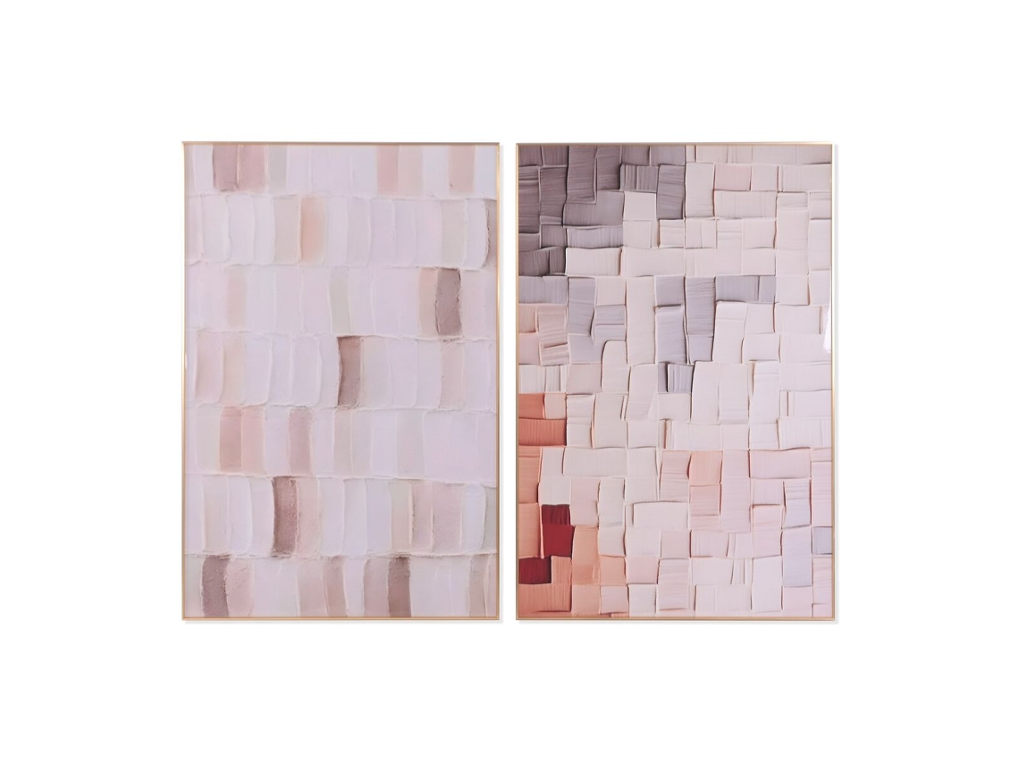 Pintura Home Esprit Bege Abstrato Escandinavo 80 X 3,5 X 120 Cm (2 Unidades)