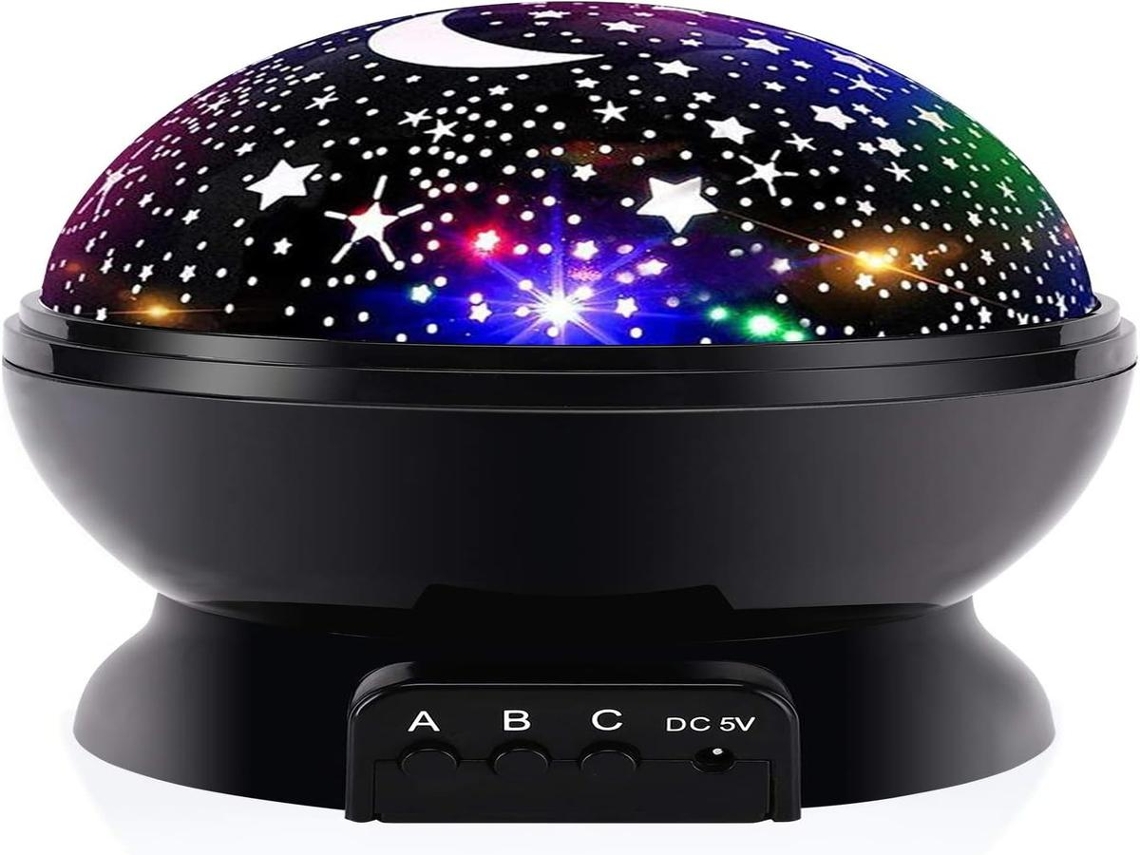 Lurelia Projetor De Estrelas Em Forma De Lua Com Recarregável Usb, Rgb, Rotação 360º E Projeção Para Quarto Infantil