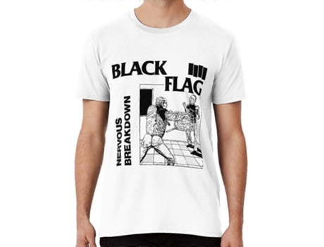 T-shirt De Mulher Zmdecqnb Flag Nervous Breakdown Art Algodão Branco (l)