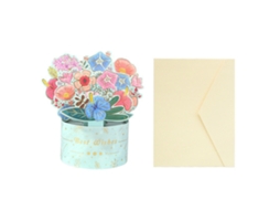 Cartão Comemorativo 3d Para O Dia Da Mãe Laxiscreed Com Design Azul Floral Elegante