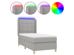 Box Spring Bed, Box Spring Beds Vidaxl Cinzeto Tecido (100 X 200 Cm)