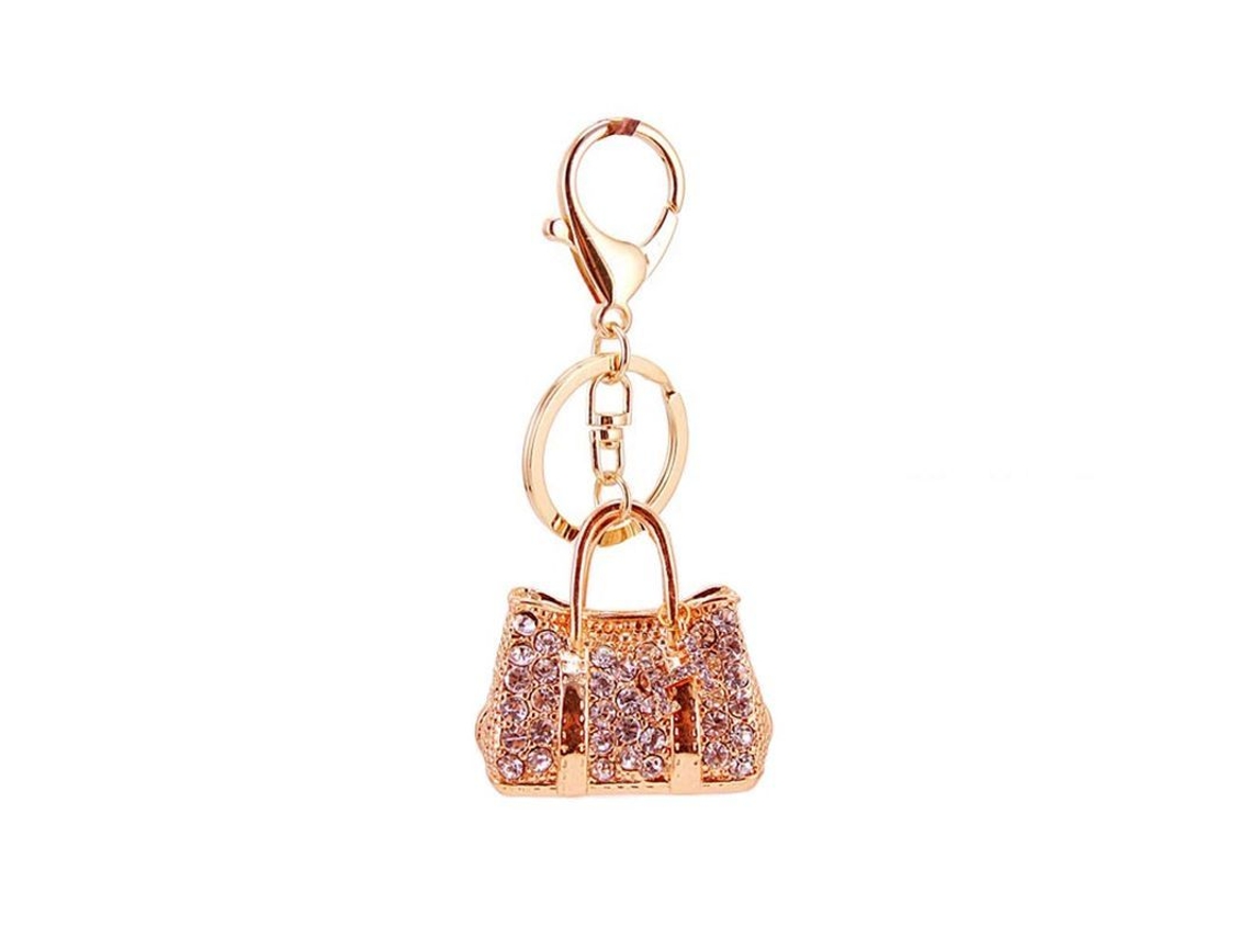 2026rebe llavero Linjou com Strass Adorno para Bolsa Carro Bonito para Senhoras Meninas (branco)