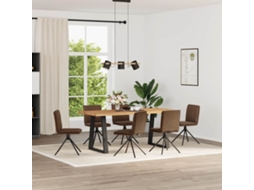 Vidaxl Cadeiras De Jantar 6 Pcs Camurça Artificial Castanho