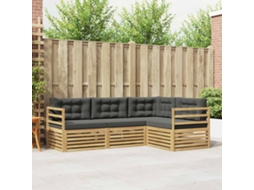 Vidaxl Conjunto De Sofás Para Exterior 4 Unid. Branco E Antracite