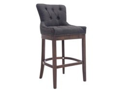 DUDECOR Banco Alto Lakewood Tecido Nogueira Cinzento Escuro