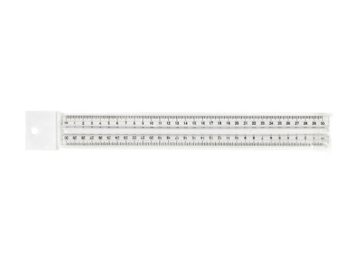 Régua de mesa Artiglio 5251 cirterio 300 mm plástico branco
