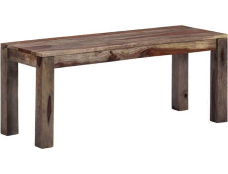 Banco  110 cm madeira sheesham maciça cinzento