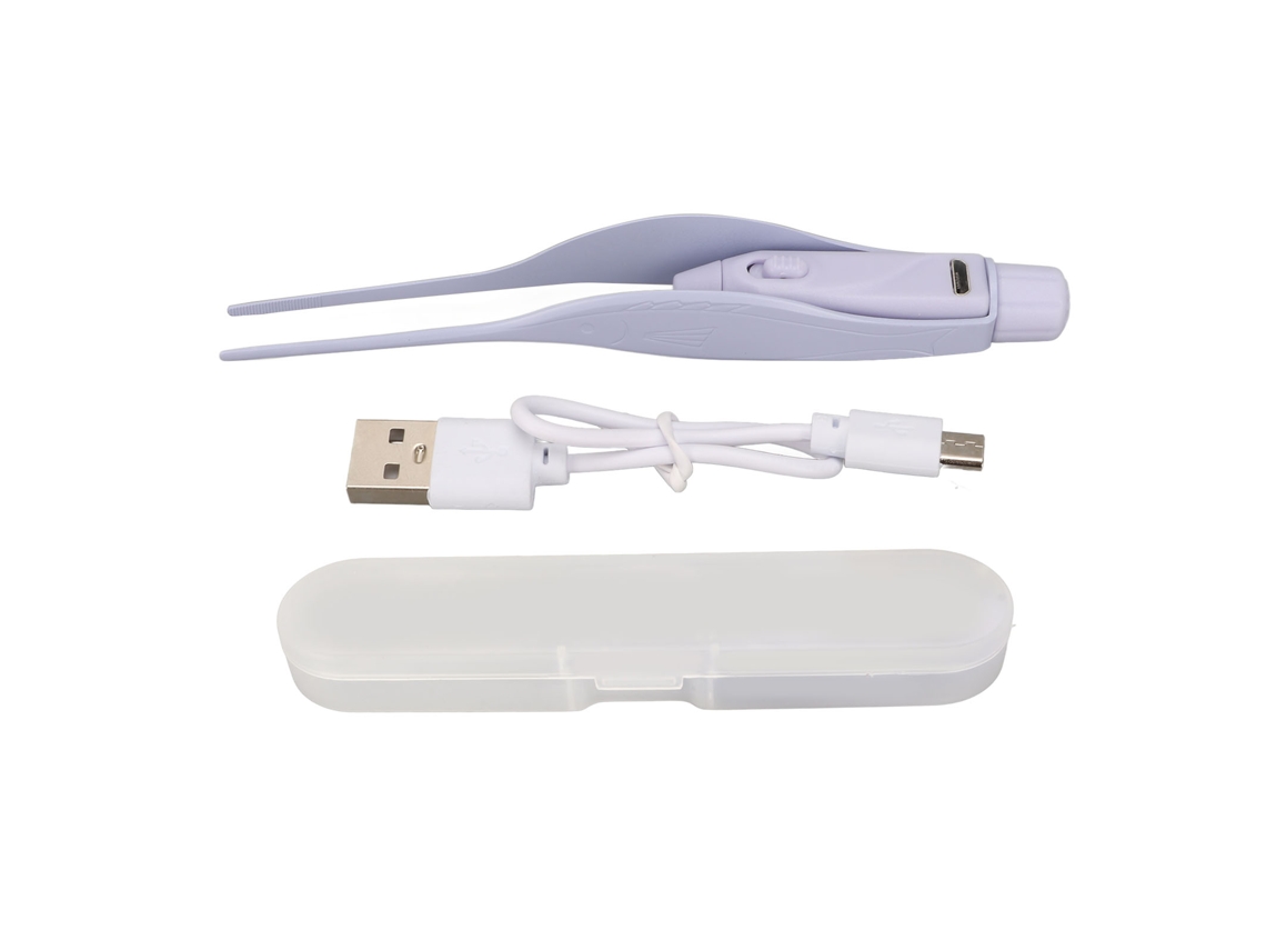 Pinça De Ouvido Com Luz Para Remoção De Cera Auditive, Carregamento Usb, Cabeça Arredondada E Design Antiderrapante